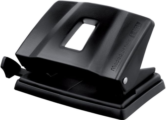 Essentials Metal 2-gaats perforator - zwart - 20/25 vel