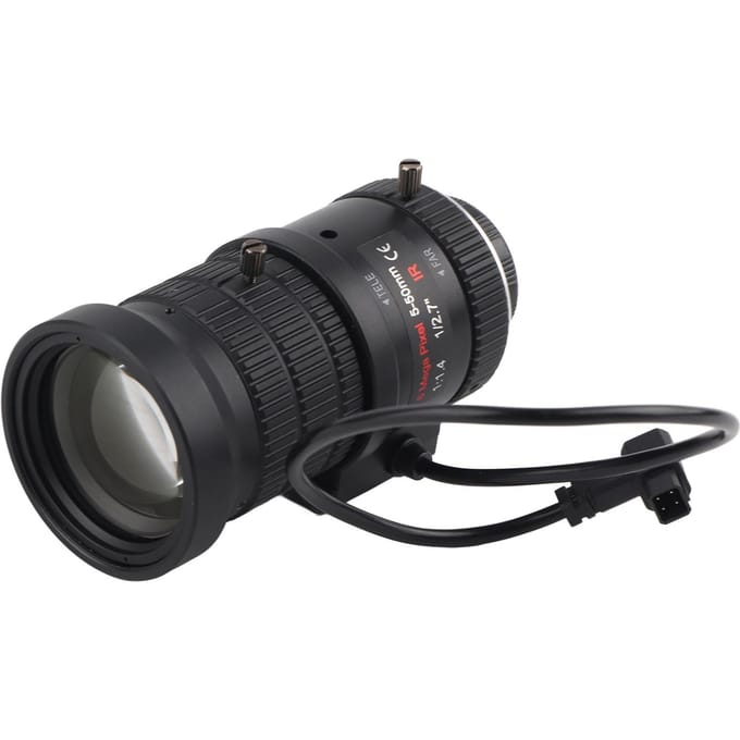 Objectif 6MP à monture CS, zoom 1/2,7 po 5-50 mm, ouverture automatique, accessoire de surveillance de sécurité gray