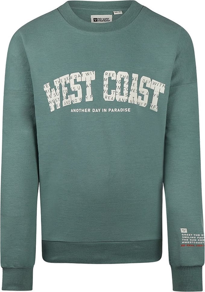 No Way Monday Jongens Trui - Dusty green