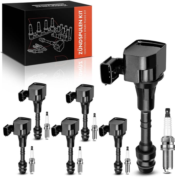 Frankberg 6x Ontstekingsspoel+6x Bougie voor Nissan