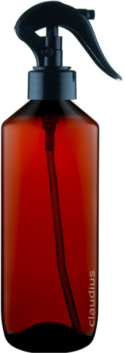 Lege Plastic Fles 500 ml amber met Luxe spraykop - set van 10 stuks