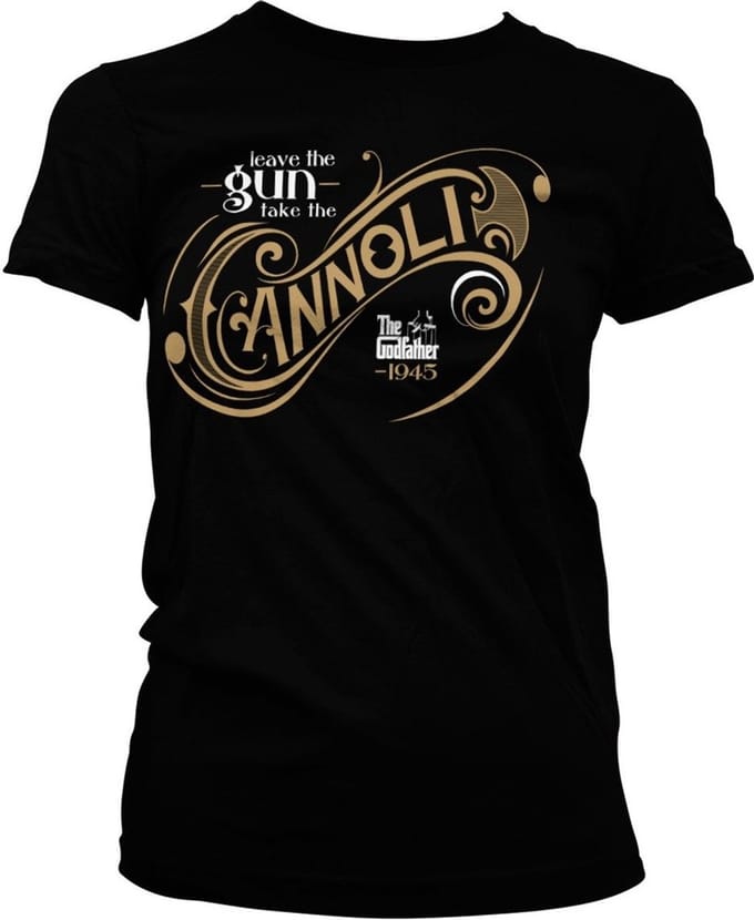 The Godfather Dames Tshirt -S- Leave The Gun, Take The Cannoli Zwart