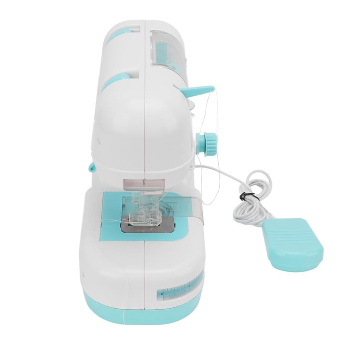 Naaimachine Speelgoed Blauw Draagbaar Mini Simulatie Dubbele Steek Naaimachine met Onderdraad voor white