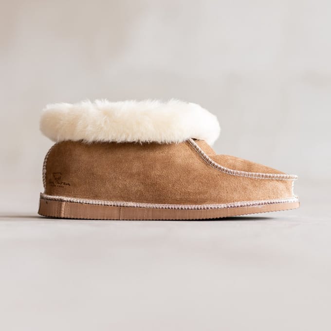 Schapenvacht pantoffels - Lamsvacht dames sloffen - Camel - Maat 40