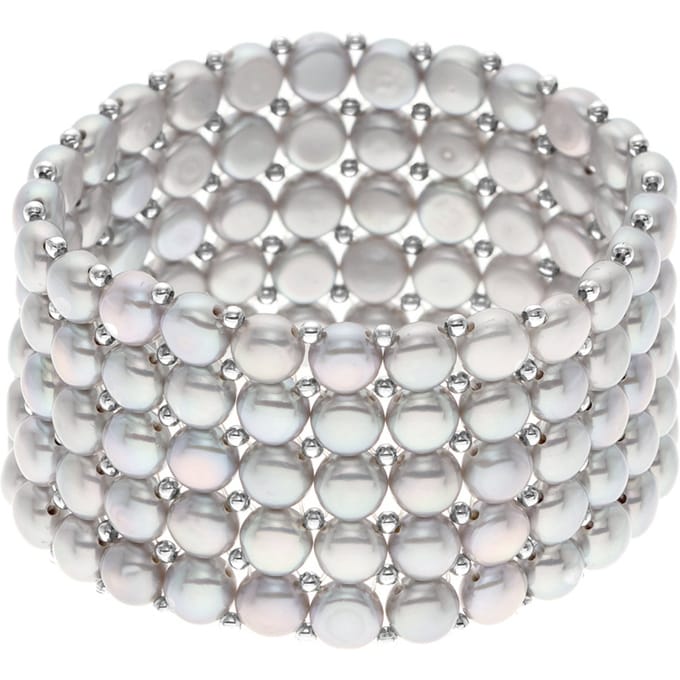 Armband 5 Rijen Echte Zoetwaterperlen - 4 mm