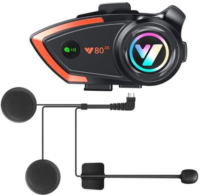 Intercominstallatie voor Motorhelm met Bluetooth 5.3 en HD Geluidskwaliteit