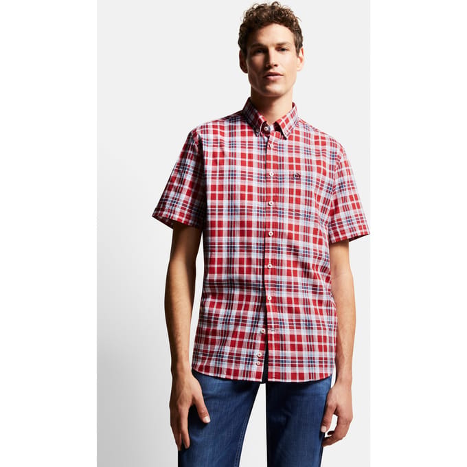 Bugatti Herren Casual overhemd met button-down kraag