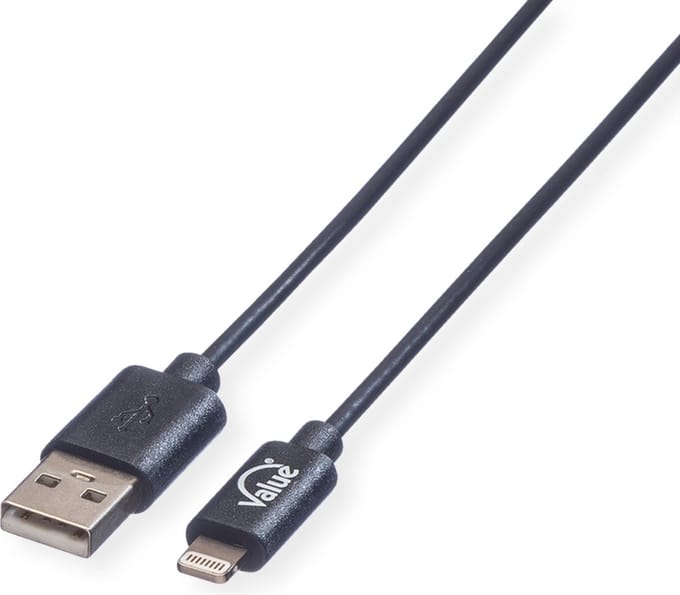 VALUE 8pin naar USB 2.0 kabel voor iPhone, iPod, iPad, 0,15 m