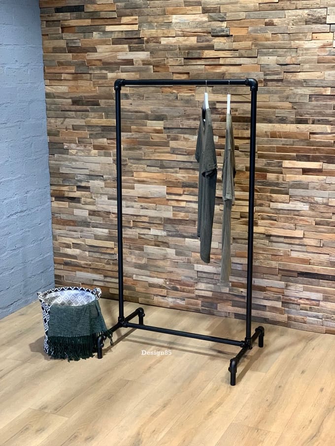 Design85 kledingrek zwart 80x50x150cm (bxdxh)