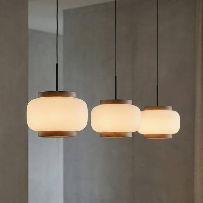 Quitani LED hanglamp Shiro, 3-lamps, in hoogte verstelbaar, glas