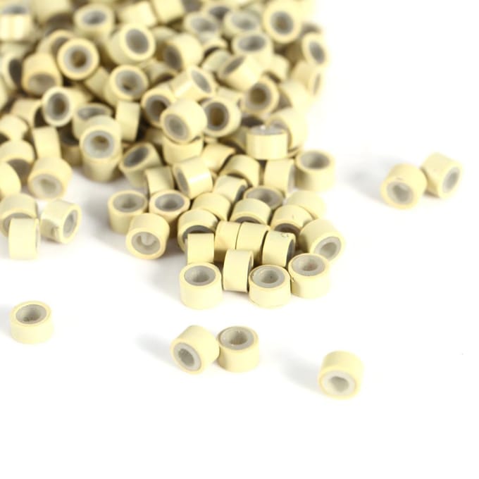 2000 STKS/Zak Micro Haar Veer Extensie Links Ringen Kralen met Siliconen Voering(2000 STUKS Bruin) 500pcs beige