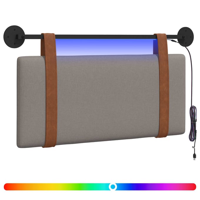 vidaXL - Hangend - hoofdbord - Taupe - Antiek - PU