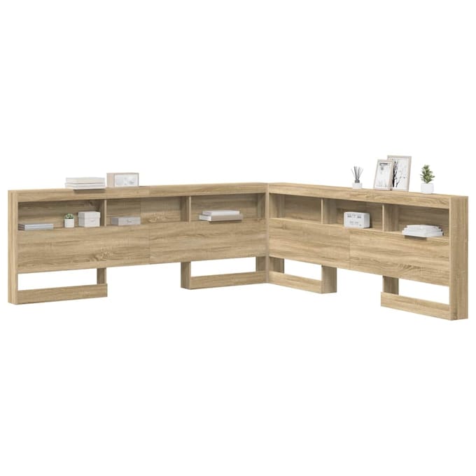 vidaXL Opberghoofdbord met plank Sonoma Eik 200 cm Bewerkt hout