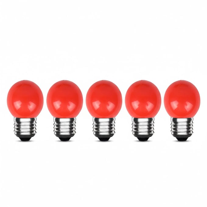 LED Kogellamp E27 Rood - 300 lumen - 3W - IP20 - G45 - 230V - 5 stuks