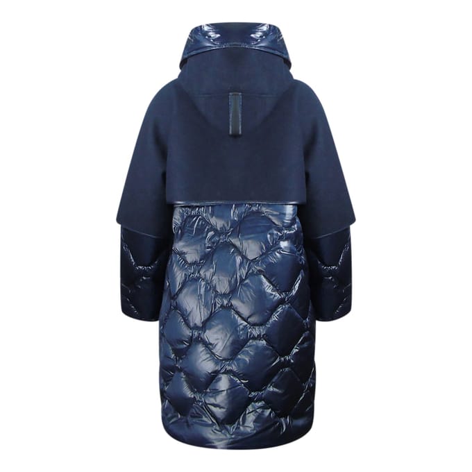 Parajumpers Joy marineblauw oversized lang donsjack met capuchon