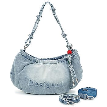 Desigual schoudertas Half Logo Denim Waverly Bag Denim Raw blauwgrijs