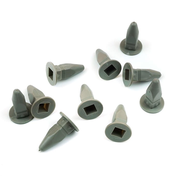 BCF263 Lot de 10 clips de plaque, gris, contre-écrou pour VW : 357868143
