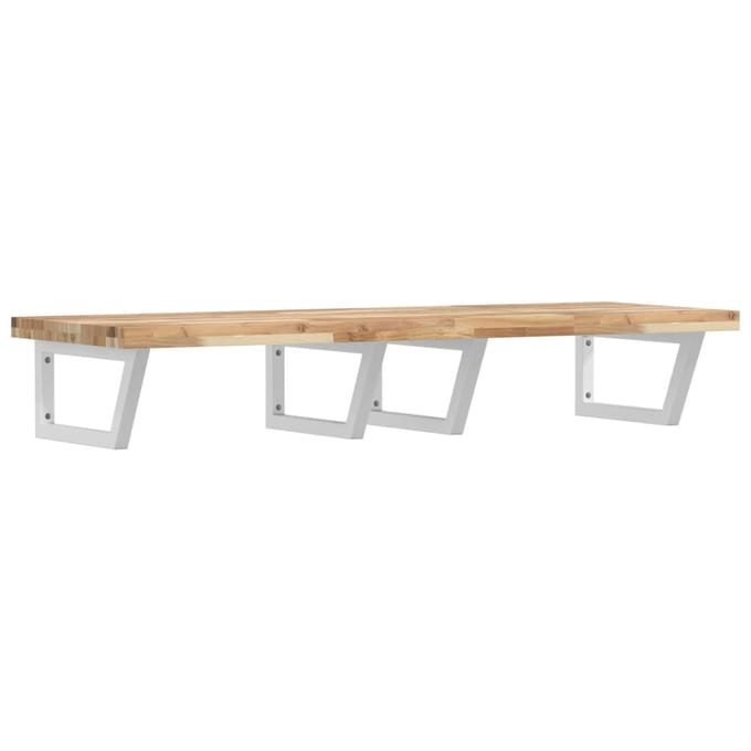 vidaXL - Badkamer - wandschap - staal - en - massief - acaciahout