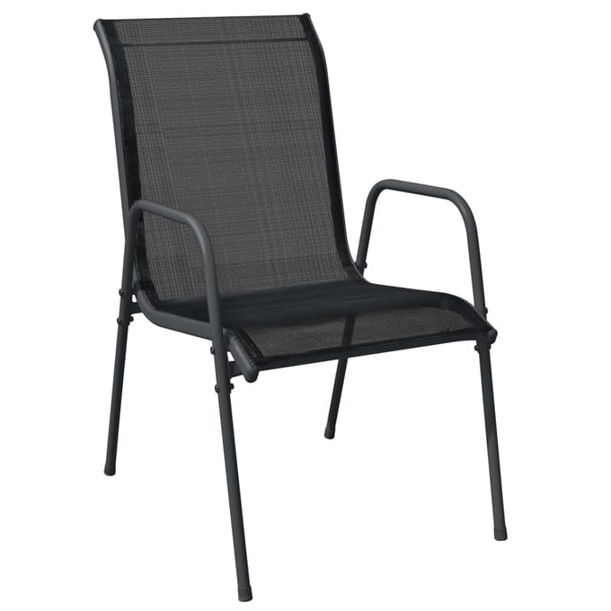 vidaXL - 7-delige - Tuinset - textileen - en - staal - zwart
