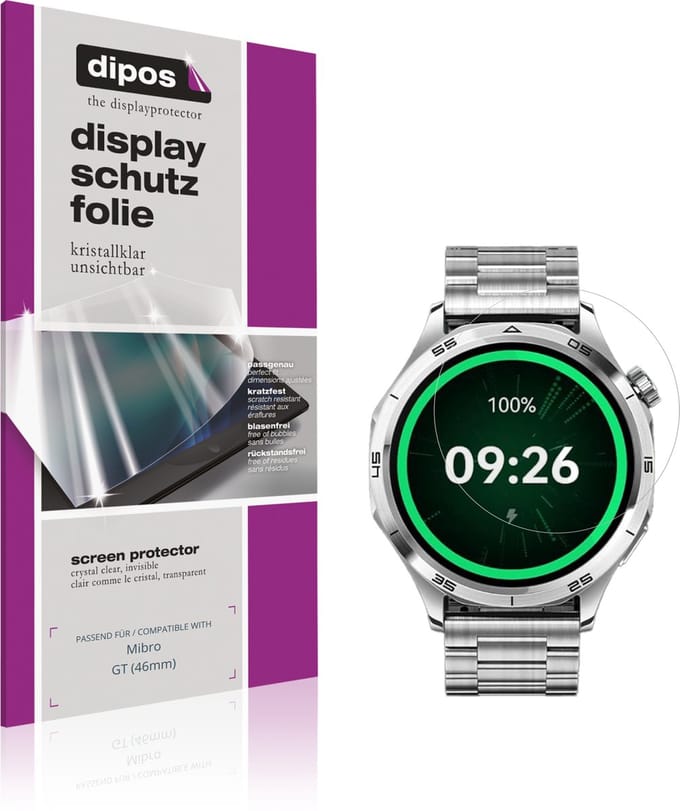 dipos – 6x Beschermfolie geschikt voor Mibro GT (46mm) | Krasbestendige & heldere Screenprotector Ultra-Thin