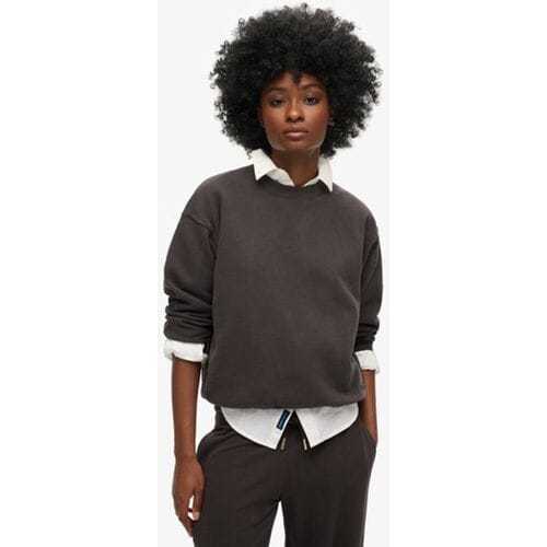 Superdry Essential Logo Sweatshirt met Relaxed fit Zwart Grootte: 42