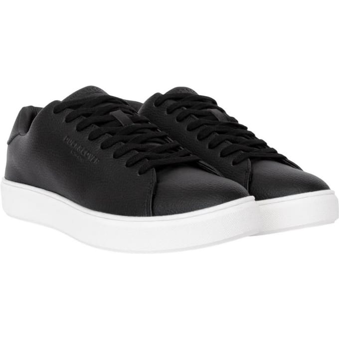 Duck and Cover Heren Kremes PU-trainers met lederlook (Zwart)