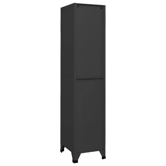 vidaXL - Lockerkast - 38x45x180 - cm - staal - antracietkleurig