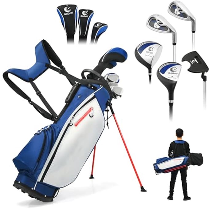Complete Golf Set voor Mannen - 9 Stukken met Tripod Tas en 7 Compartimenten