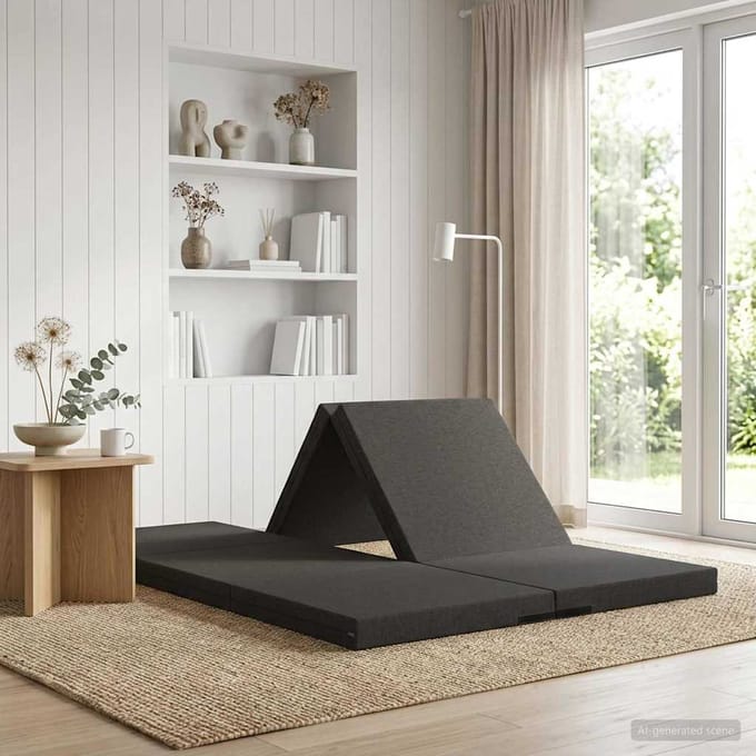 vidaXL - Vouwbare - Sofa - Bed - 70 - x - 67 - x - 48 - cm - Donkergrijs