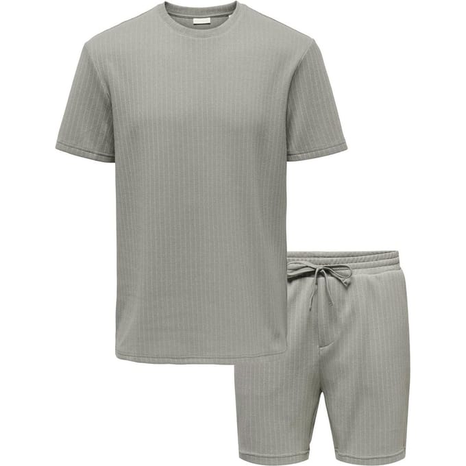 Only & Sons Trey Life Regular Shirt and Short Set Heren - Maat XS