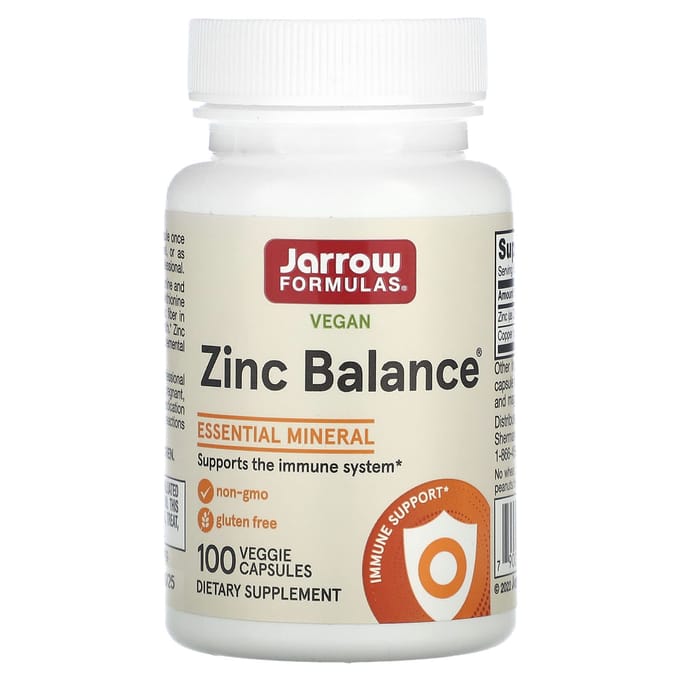 Jarrow Formulas, Vegan Zinc Balance, 100 Plantaardige Capsules