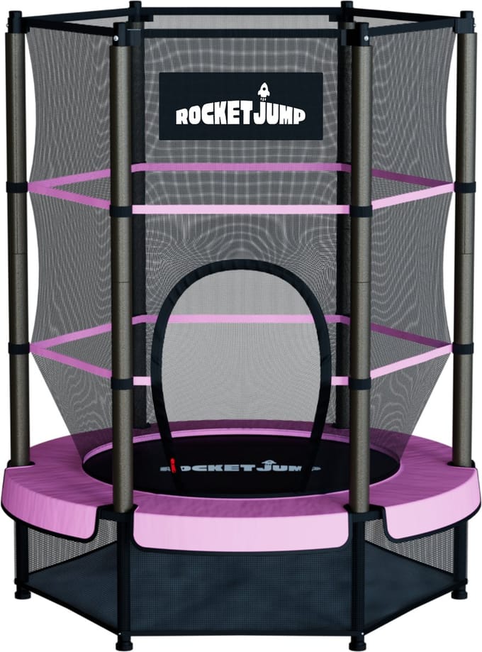 RocketJump LF14 Trampoline - Inclusief veiligheidsnet - Kindertrampoline 140 cm - Roze