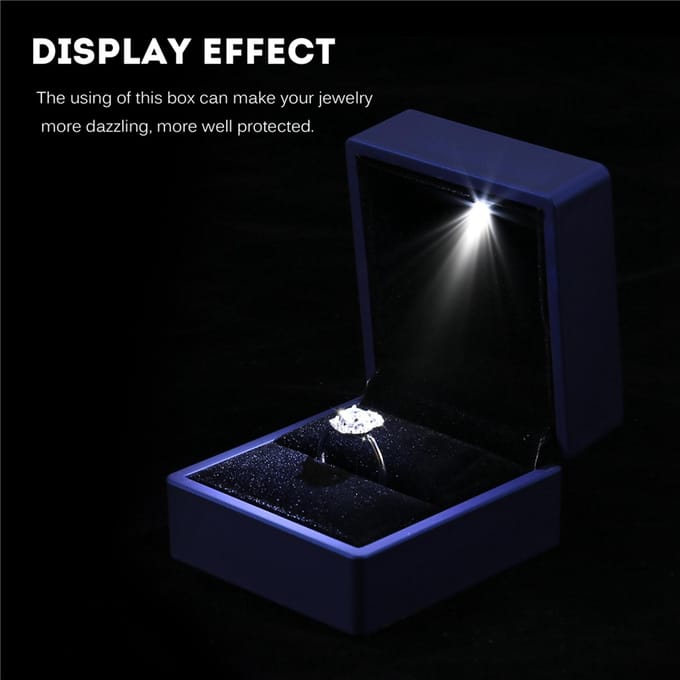 4 Kleuren Modieuze LED Verlichte Ring Opbergdoos Sieraden Display Case Cadeau Type 1