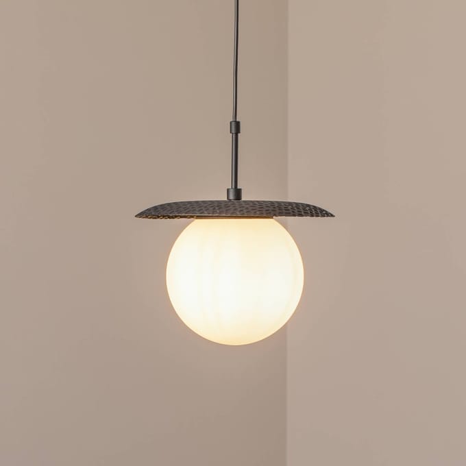 Opviq Hanglamp Anemon, zwart, glas, Ø 30 cm, E27