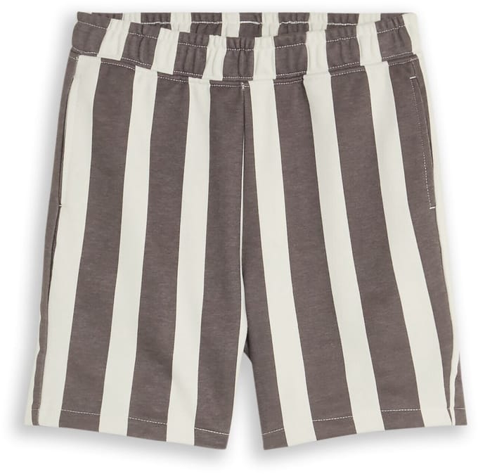 Tom Tailor - Sweatshorts met patroon - Maat 110 - grey off white vertical stripe
