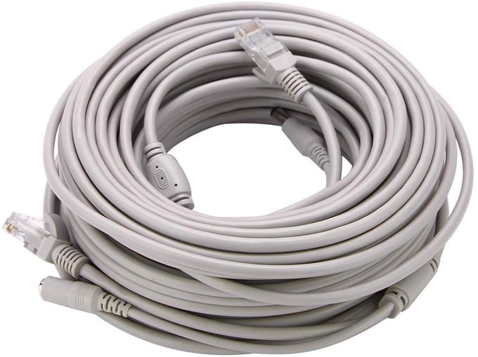 SVGCommerce - Ethernet Kabel - Cat 5 - RJ45 + DC Power - 20 m - Geschikt voor IP Camera's - Snelle netwerkaansluiting