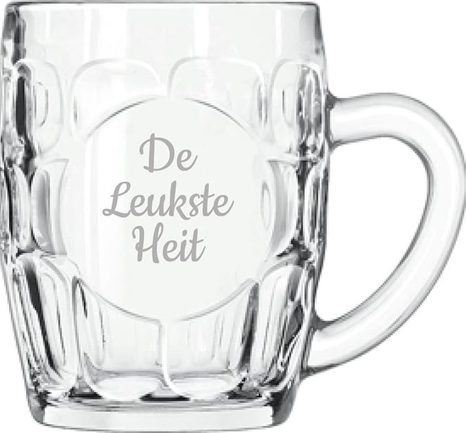 Gegraveerde Bierpul 55cl De Leukste Heit