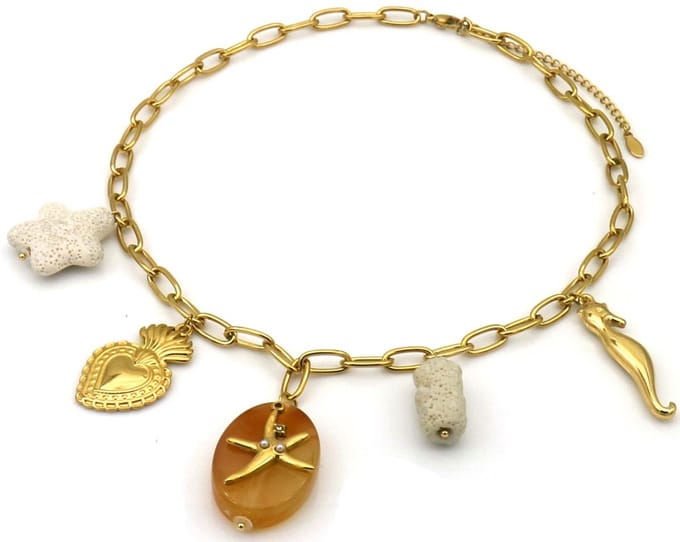 Ketting - RVS - grote bedels - 40-45 cm
