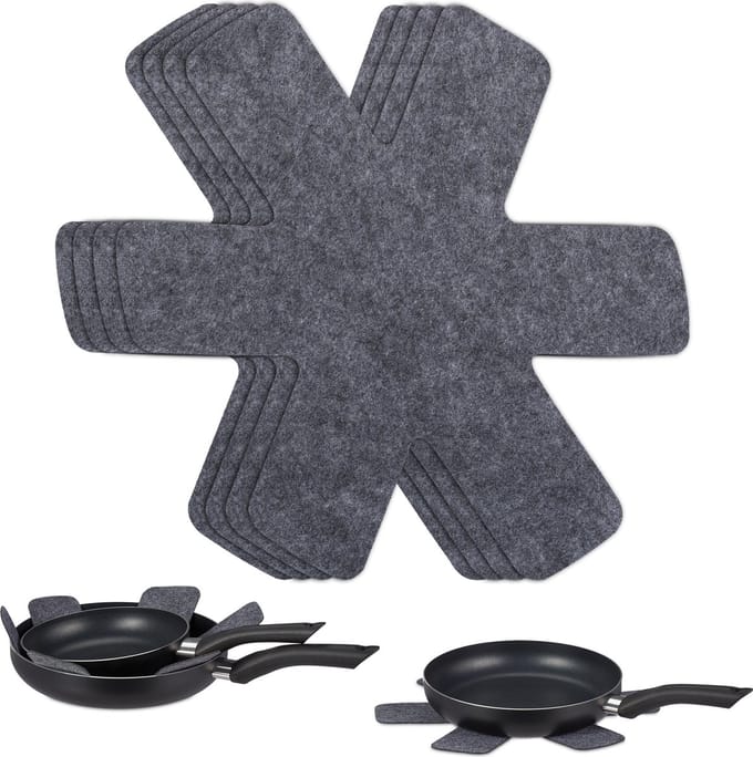 pannenbeschermers - set van 6 - 38 x 30 cm - pannenonderzetters - vilt