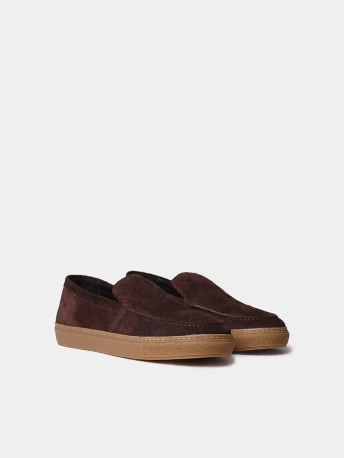 Suède loafers voor heren met rubberen zool | JOAN