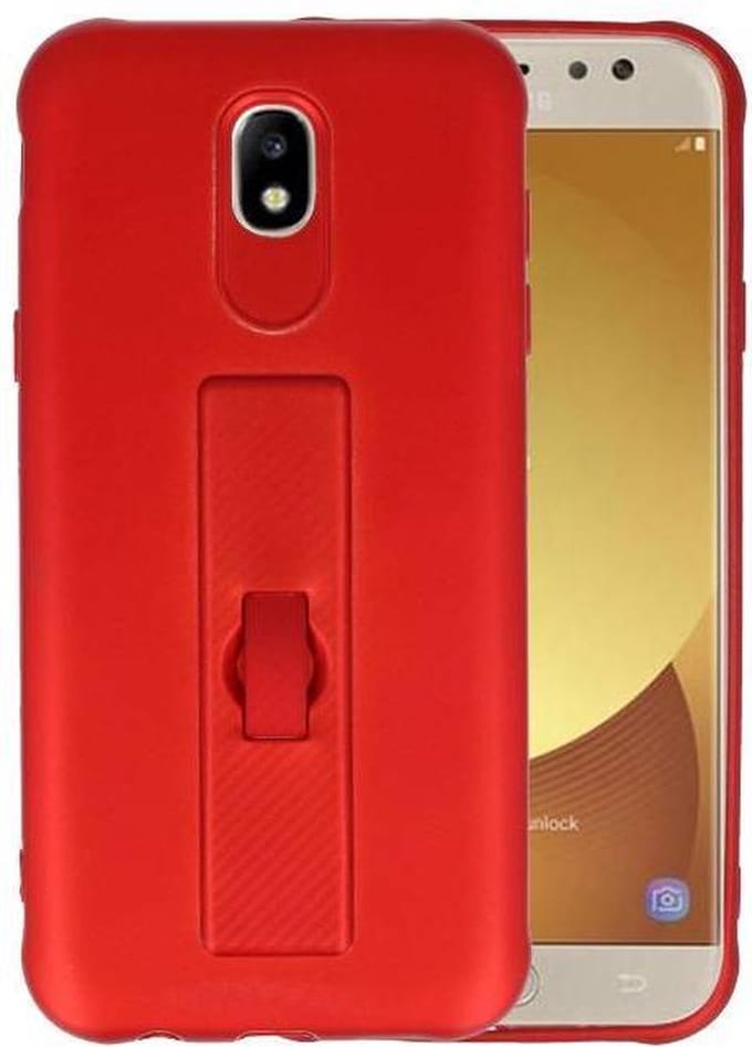 Carbon series hoesje - Backcover Geschikt voor Galaxy J5 2017 Rood