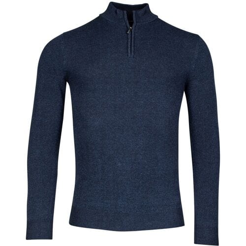 Baileys Trui Half Zip Allover Plated 2-Tone Jacquard Navy / male