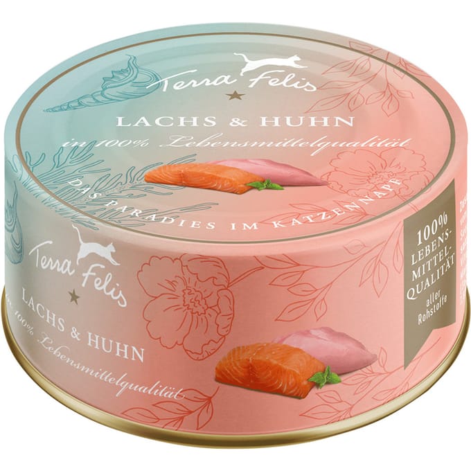 24 x 80 g Terra Felis zalm kattenvoer nat