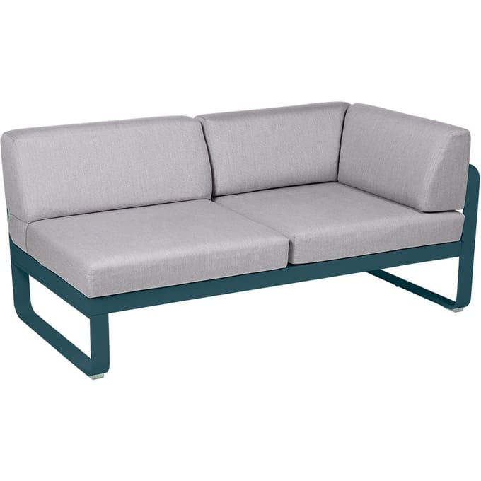 Fermob BELLEVIE hoekmodule rechts - 21 acapulcoblauw - 79 Flanelgrijs