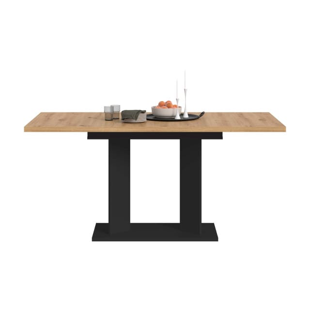 Furnilux Eetkamertafel artisan eik moderne tafel met dubbele zuil 160 cm breed