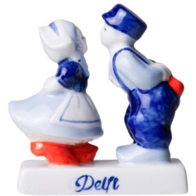 Heinen delfts blauw kuspaar delft groot