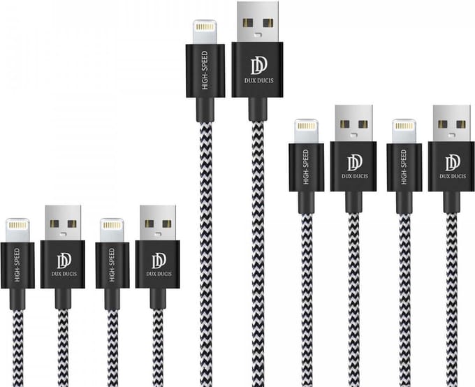 Dux Ducis 2.1A Fast Charge USB-A naar Lightning Kabel Set 5-Pack (2x 1M + 2x 2M + 1x 3M)