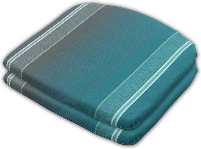 Madison - Zitkussen - Universeel - 2 stk. - 46x48 cm - Stef Sea Blue - Stapelstoel - Blauw