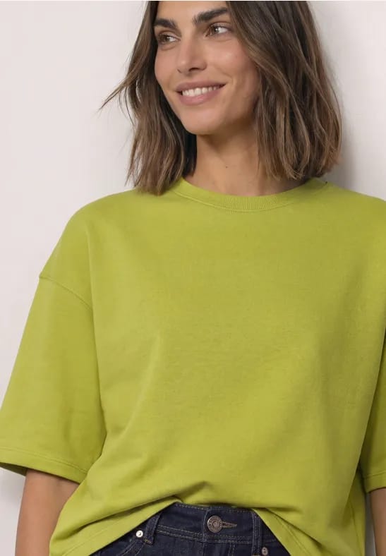 Sweatshirt met korte mouwen en ronde hals