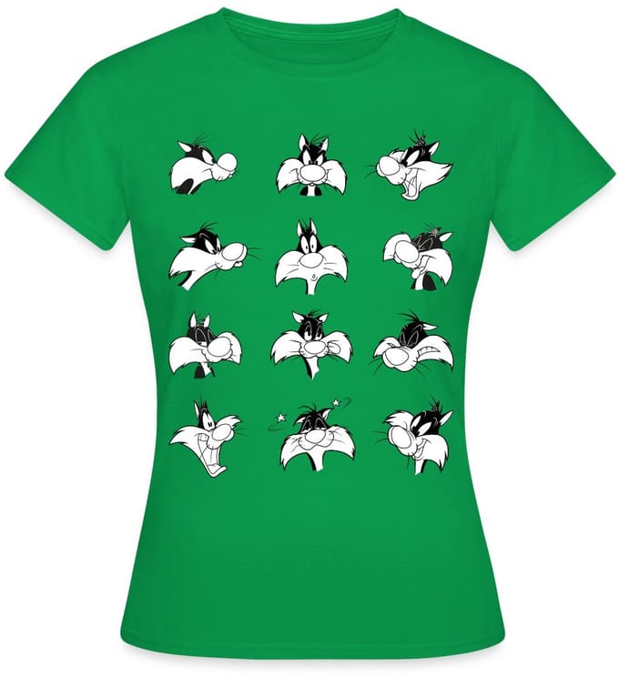 Looney Tunes Sylvester Facial Expressions T-Shirt Dames